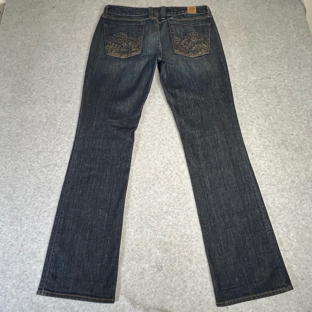 Lucky Brand Women's Sweet Bootcut Embellished‎ Dark Wash Denim Jeans